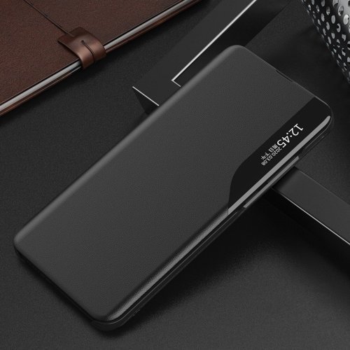 Side Clear View Standing Cover za Xiaomi 11T/11T Pro Crni