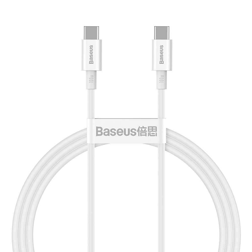 Baseus® CATYS-B02 Silikonski Type C to Type C Kabel 1M 100W Bijeli