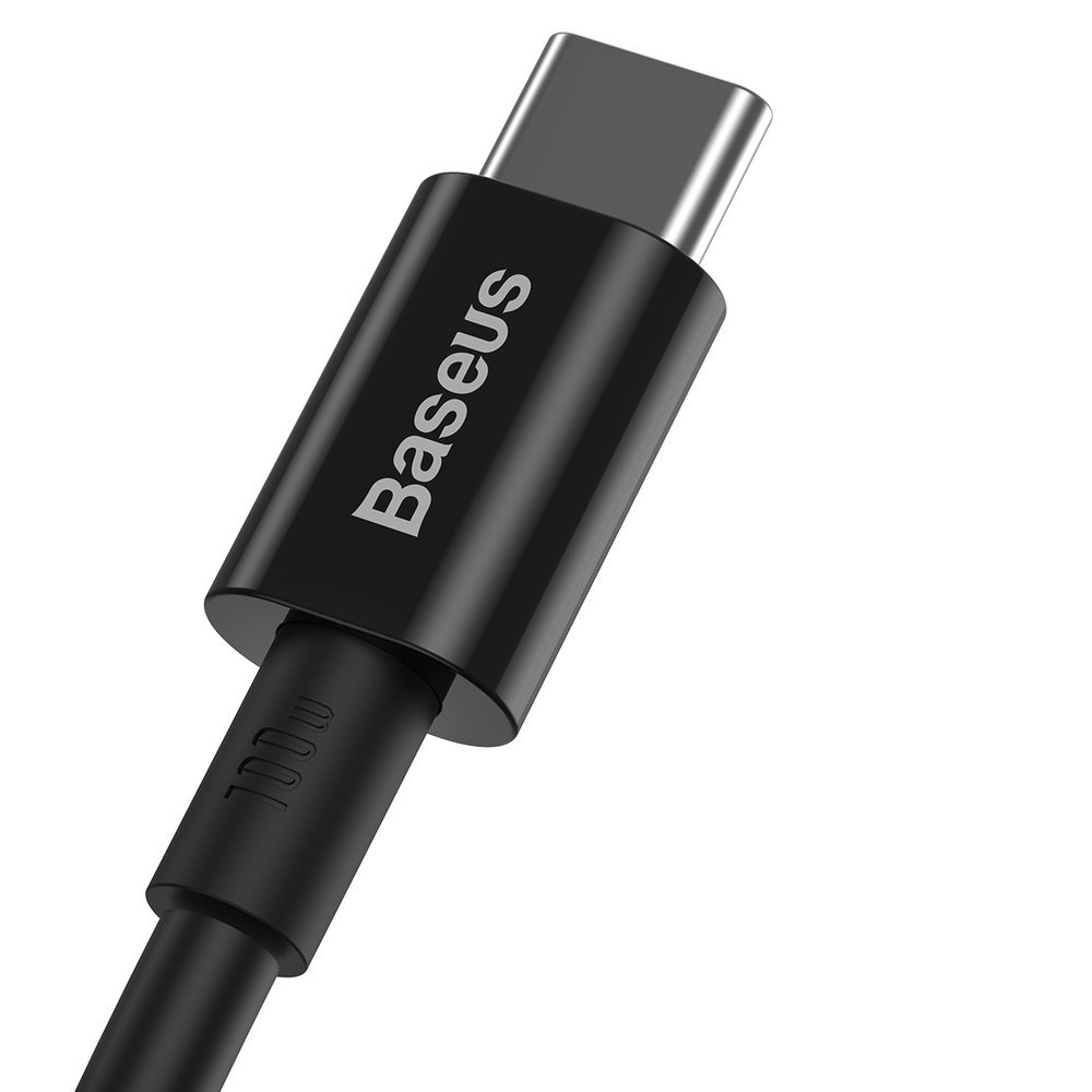 Baseus® CATYS-B01 Silikonski Type C to Type C Kabel 1M 100W Crni