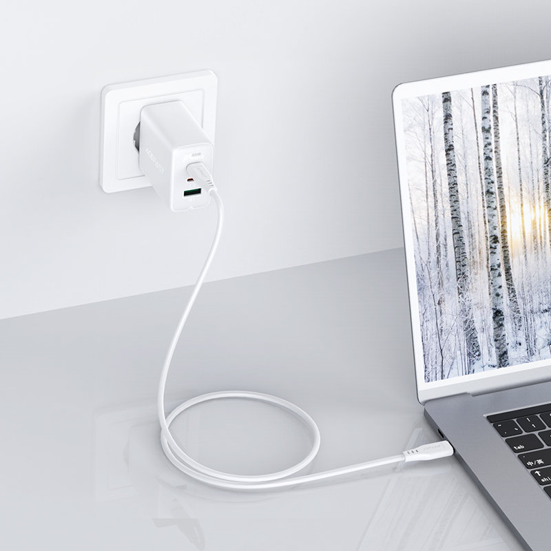 Acefast® A13 65W Super Brzi Zidni Punjač USB + 2 x Type C + Type C to Type C kabel bijeli
