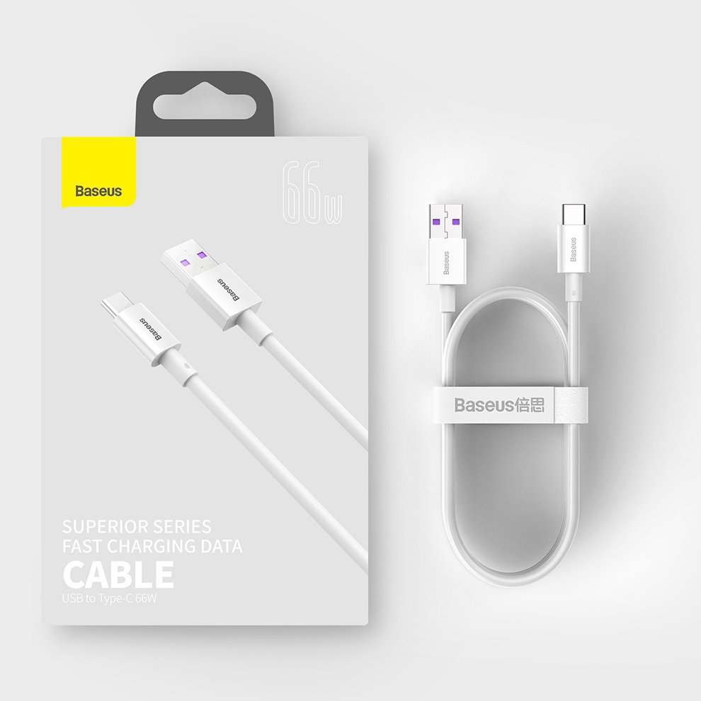Baseus® CATYS-02 Silikonski Type C Kabel 66W 1M bijeli