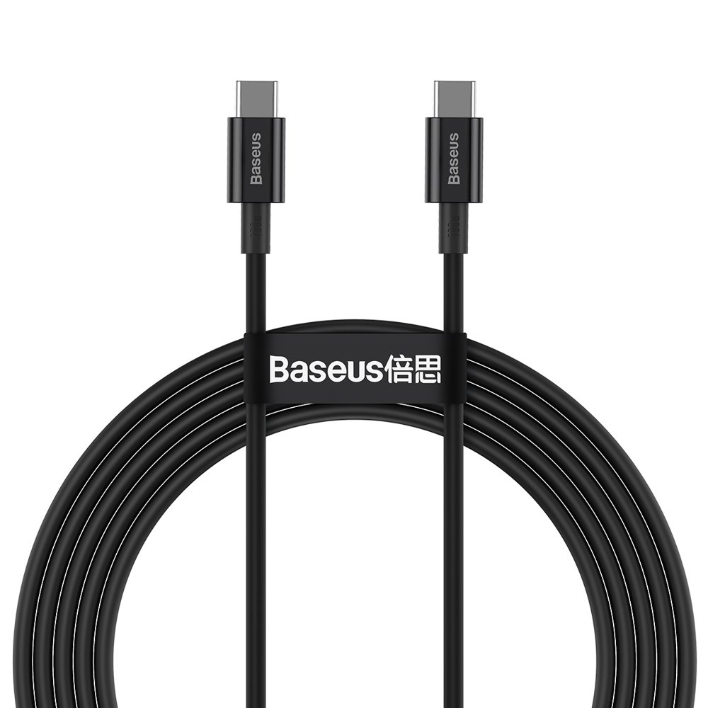 Baseus® CATYS-C01 Silikonski Type C to Type C Kabel 2M 100W Crni
