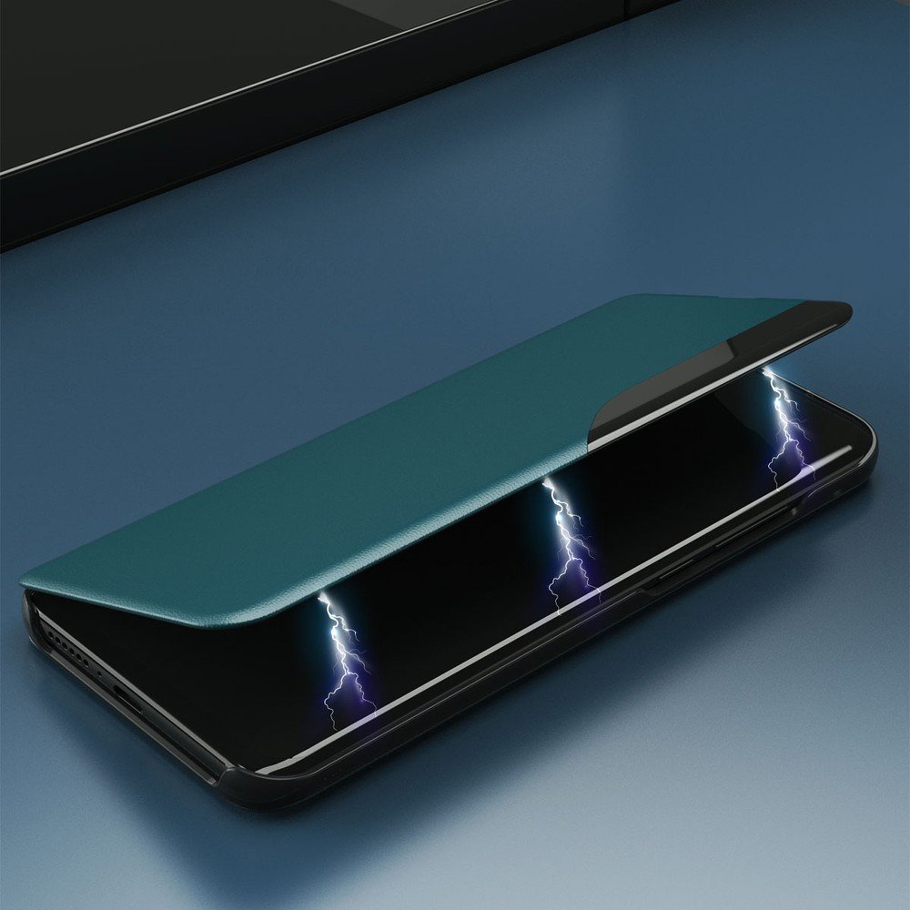 Side Clear View Standing Cover za Xiaomi Redmi Note 10 Pro Crni